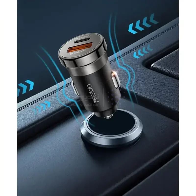 شارژر فندکی PD و فست دو پورت Yesido مدل Y72 30W به همراه کابل شارژ Type-C To Type-C - مشکی (گارانتی شش ماه تعویض نیکان همراه) - تصویر 4