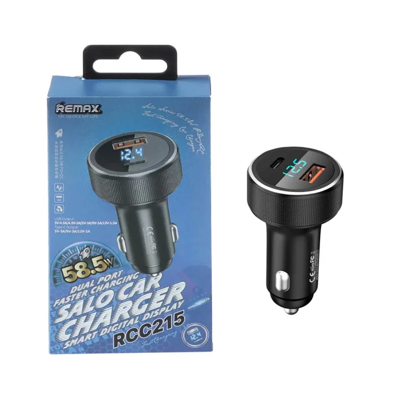 شارژر فندکی فست و PD دو پورت Remax مدل RCC215 58.5W - مشکی - تصویر 2