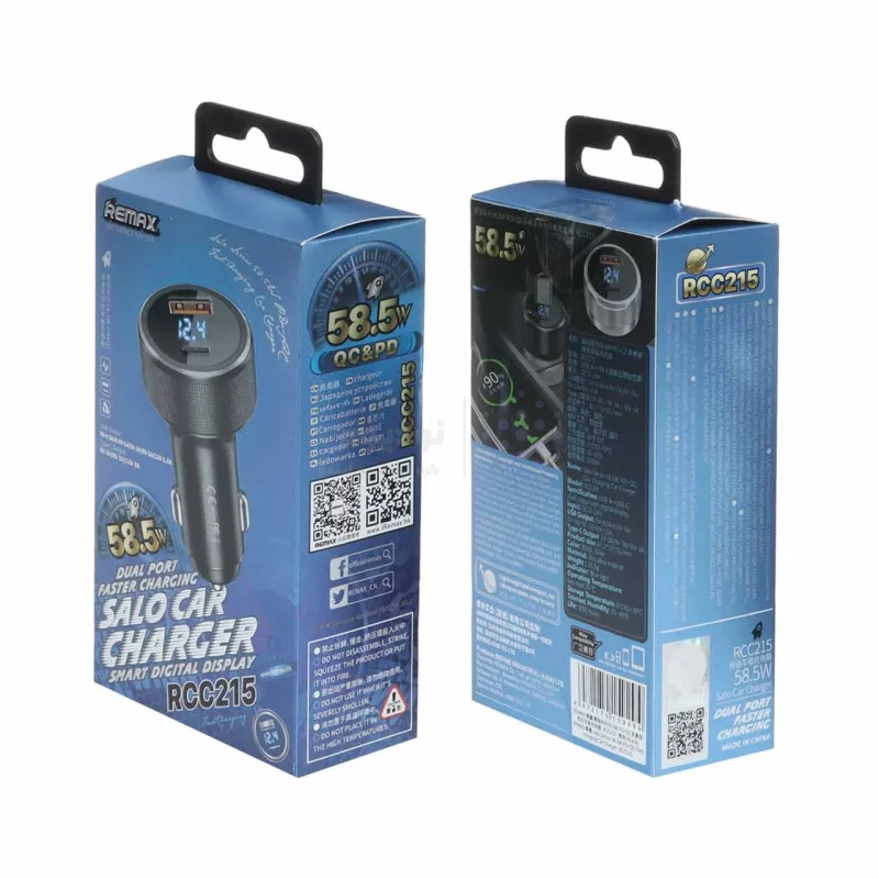 شارژر فندکی فست و PD دو پورت Remax مدل RCC215 58.5W - مشکی - تصویر 6