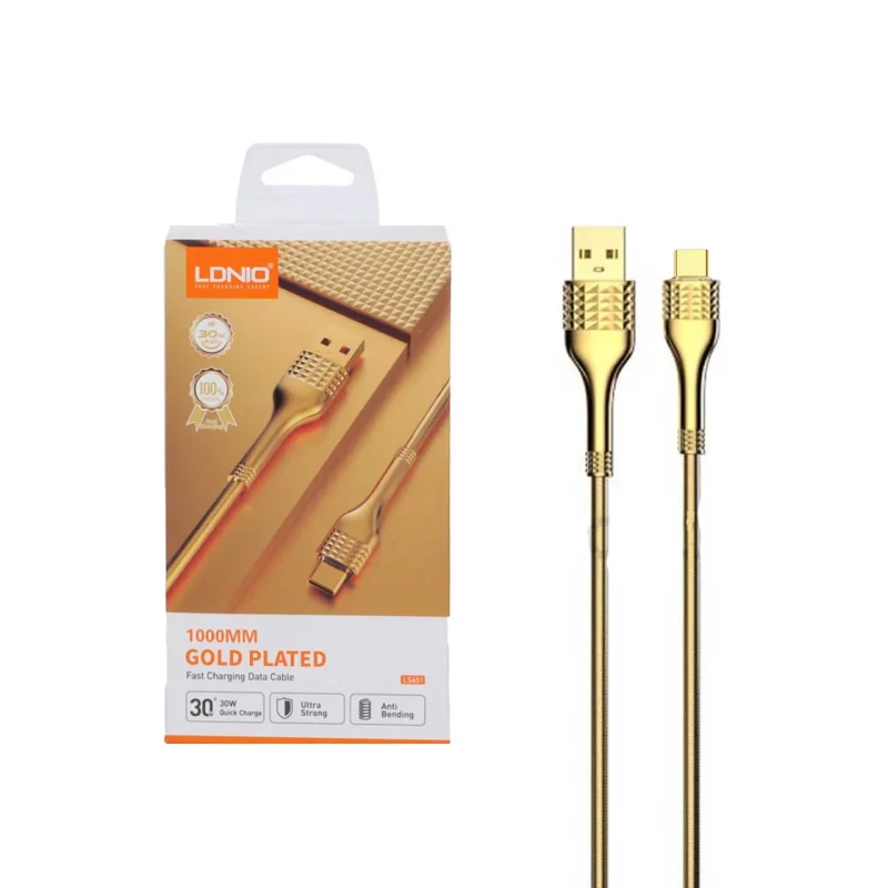 کابل شارژ فست LDNIO Type-C مدل LS651 - طلایی - تصویر 2