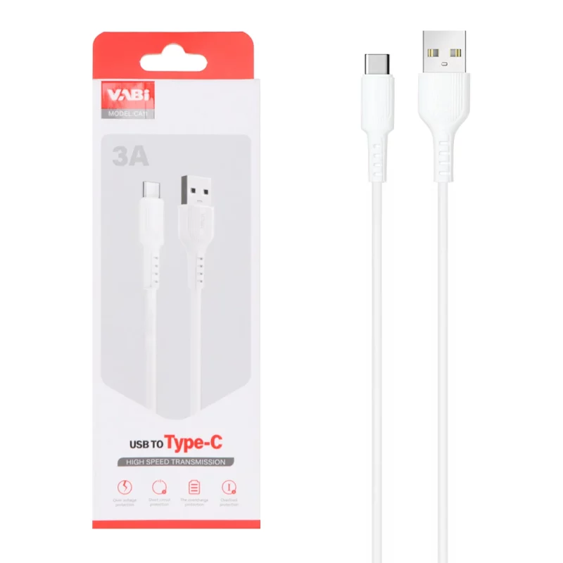 کابل شارژ فست VABI Type-C مدل CA11 - سفید - تصویر 2