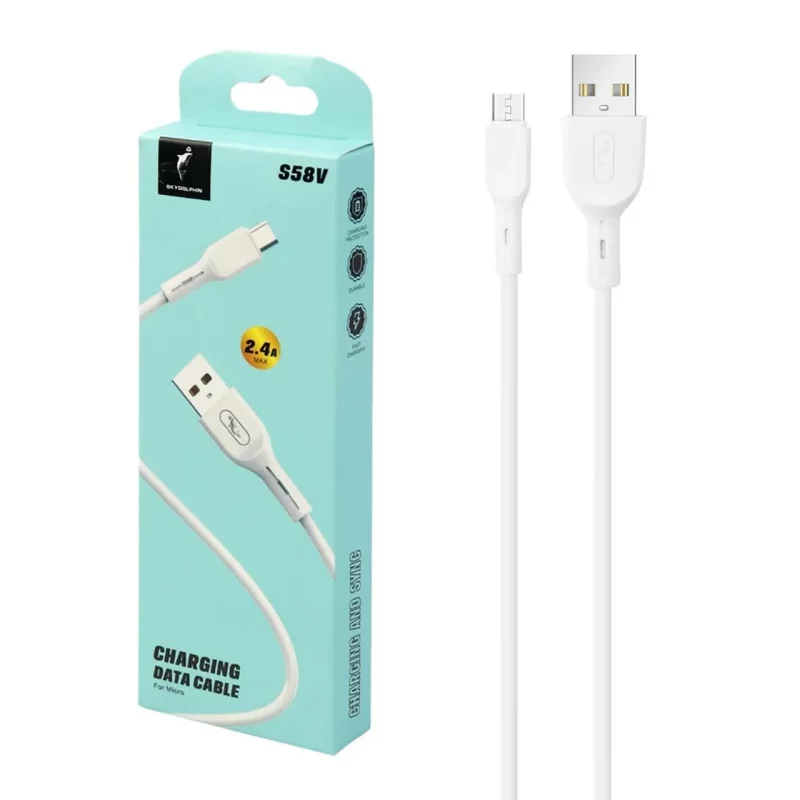 سفید S58V مدل SKY DOLPHIN کابل شارژ فست اندروید - تصویر 2