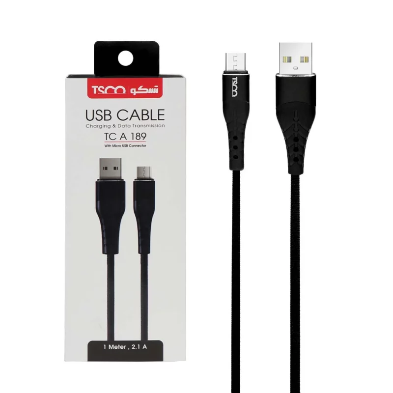 کابل شارژ و دیتا فست اندروید TSCO مدل TCA 189 - مشکی(گارانتی 12 ماهه TSCO ) - تصویر 2