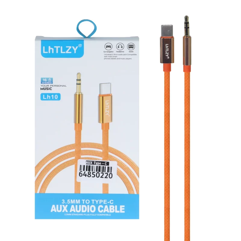 کابل Lhtlzy AUX To Type-C مدل Lh10 - نارنجی - ASP (گارانتی شش ماهه آروین) - تصویر 2