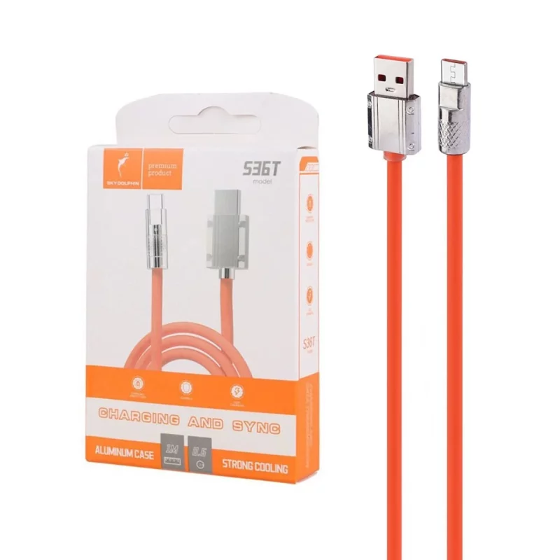کابل شارژ فست اندروید SKY DOLPHIN مدل S36V - نارنجی - TCO - تصویر 2
