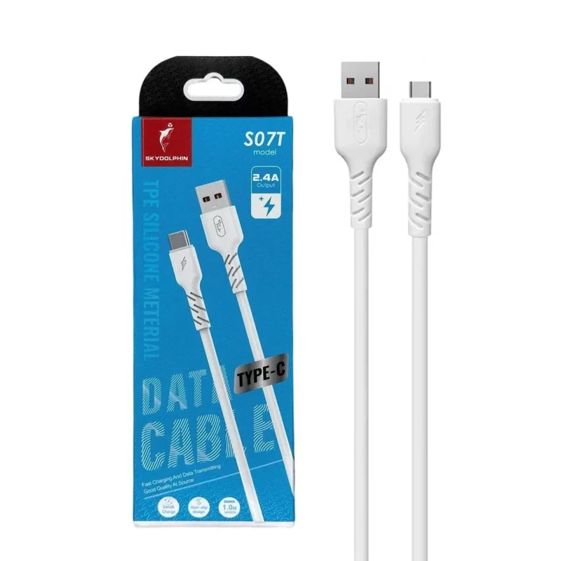 کابل شارژ فست SKY DOLPHIN Type-C مدل S07T - سفید - TCO - تصویر 2