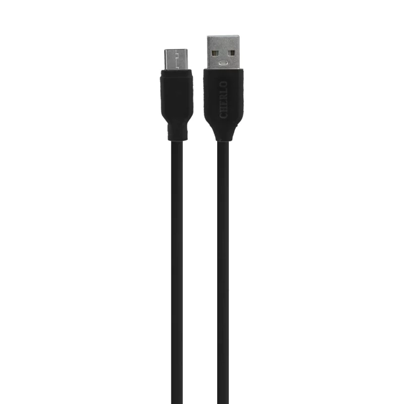 کابل شارژ CHERLO Type-C - مشکی - SMO (بدون پک) - تصویر 2