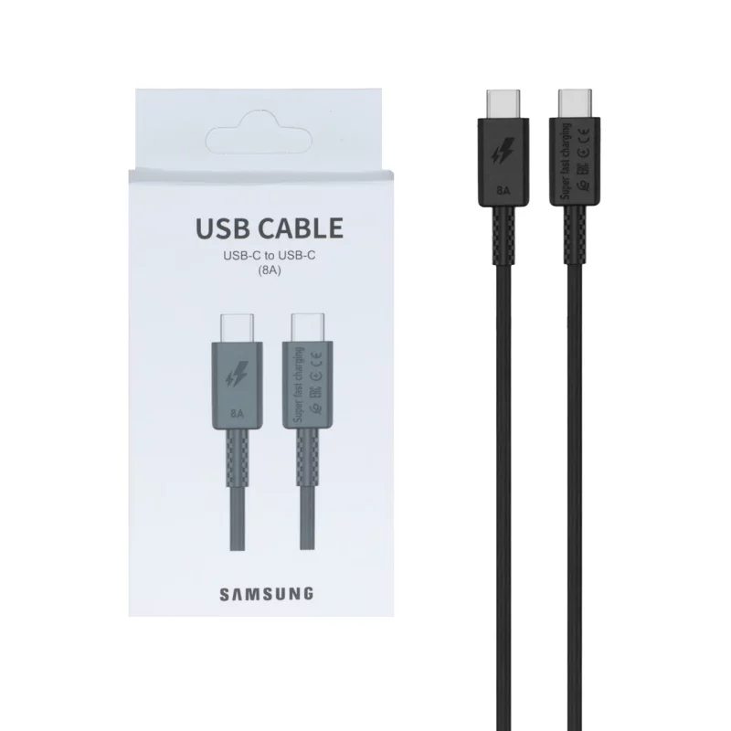 کابل شارژ Samsung Type-C To Type-C 8A - مشکی - MMS (گارانتی شش ماهه YA) - تصویر 2