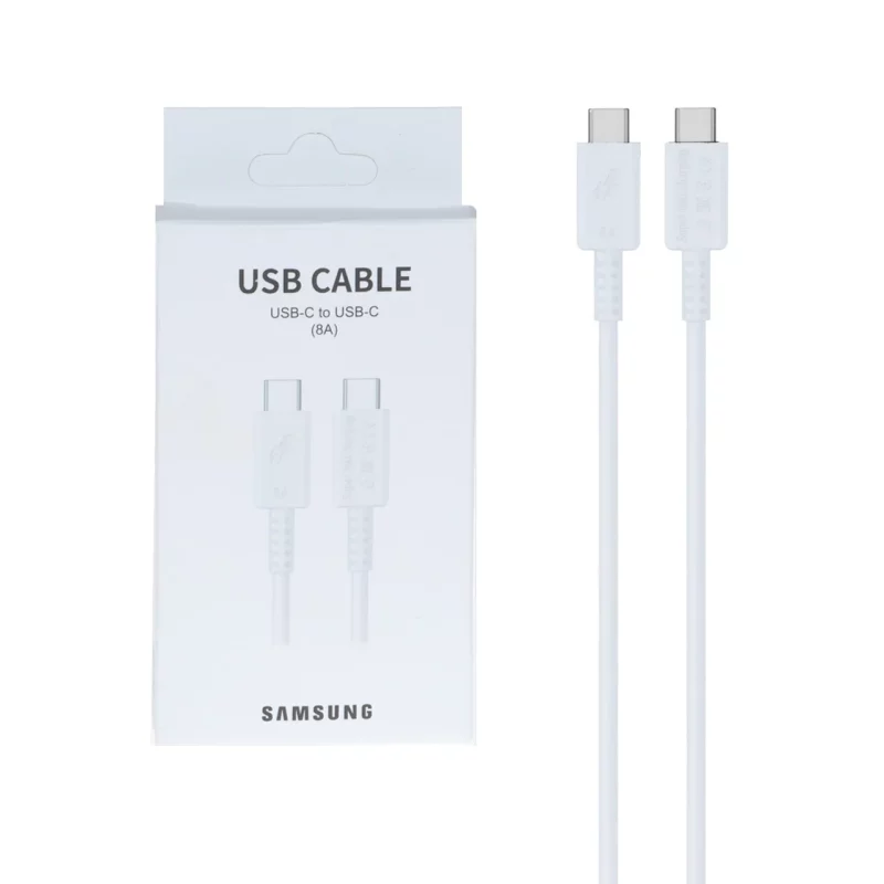 کابل شارژ Samsung Type-C To Type-C 8A - سفید - MMS (گارانتی شش ماهه YA) - تصویر 2