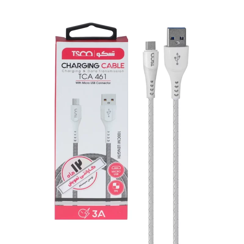 کابل شارژ فست اندروید TSCO مدل TCA 461 - سفید - تصویر 2