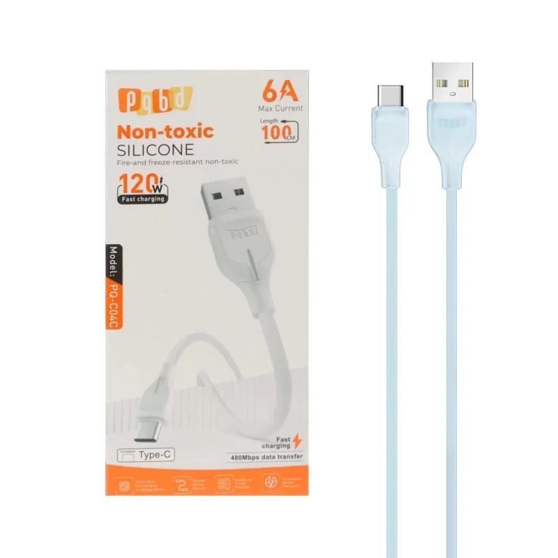 کابل شارژ فست pqbd Type-C مدل PQ-C04C 120W - آبی - تصویر 2