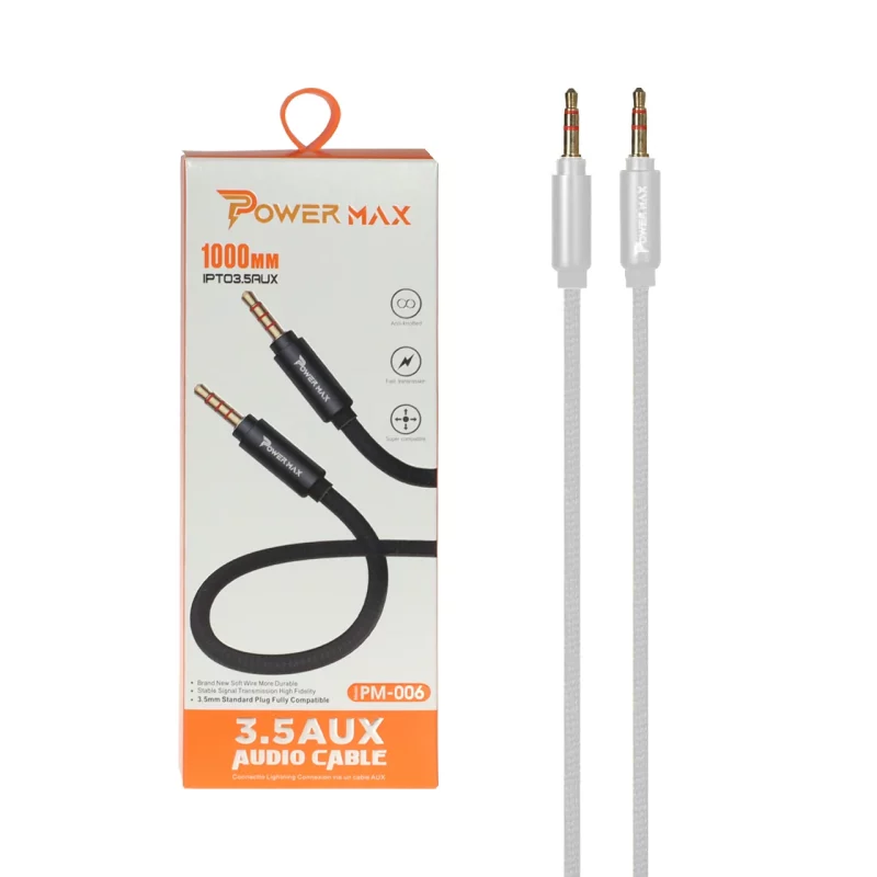 کابل Power Max Aux مدل PM-006 - سفید - تصویر 2