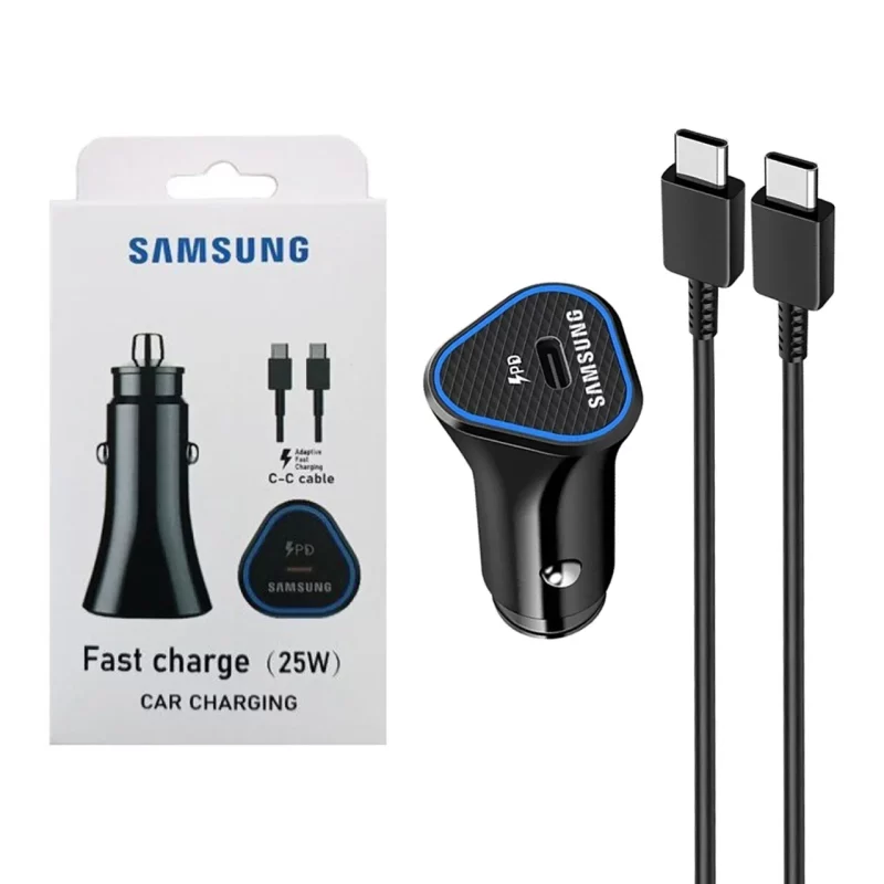 شارژر فندکی فست PD و فست تک پورت Samsung مدل YSC0502 به همراه کابل شارژ Type-C To Type-C - مشکی - YSP - تصویر 2