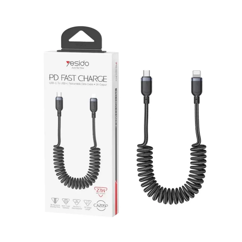 کابل شارژ PD و فست Yesido Type-C To Lightning مدل CA205P 27W - مشکی (گارانتی شش ماه تعویض نیکان همراه) - تصویر 2