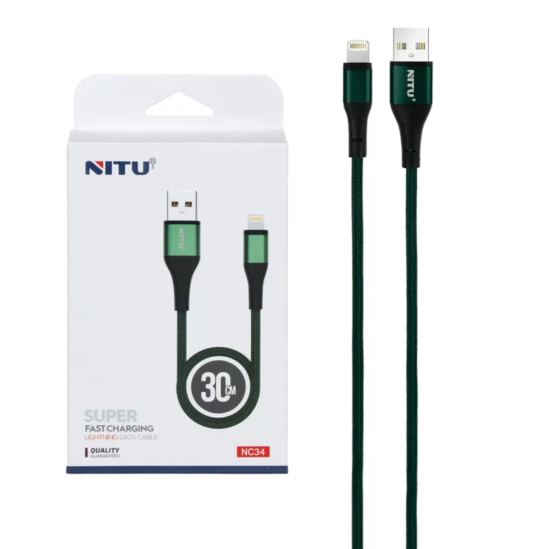 کابل شارژ پاوربانک فست آیفون NITU مدل NC34 - سبز (گارانتی 12 ماه تعویض نیکان همراه) - تصویر 2