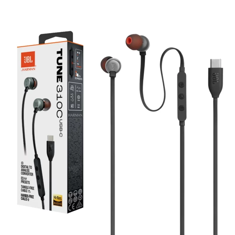 هندزفری با سیم با پورت JBL Type-C مدل TUNE 310C - مشکی - ASP (گارانتی شش ماهه آروین) - تصویر 2