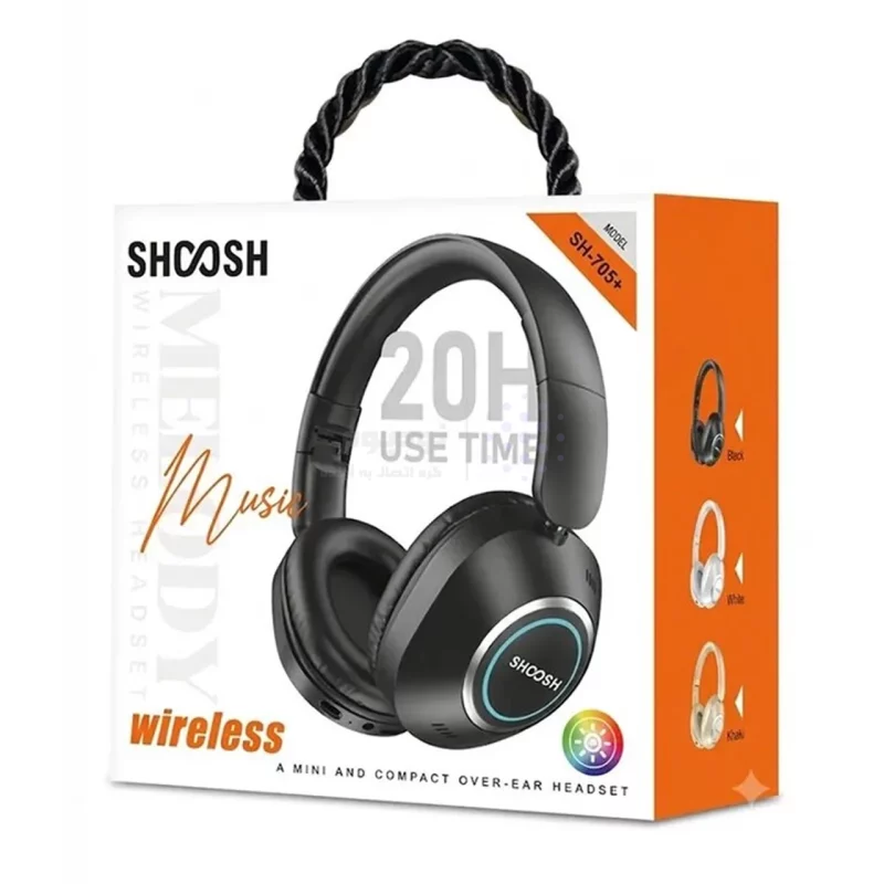 هدفون بی سیم Shoosh مدل SH-705 Plus - مشکی - SMO - تصویر 8