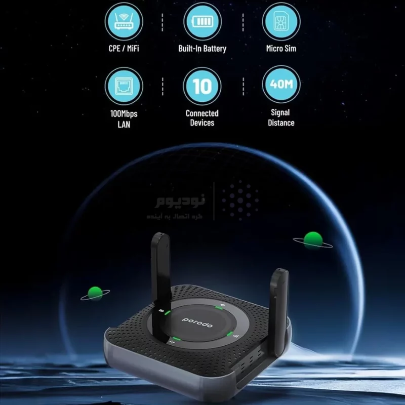 مودم همراه PORODO 4G/LTE مدل PD4GCPMFBKGY - خاکستری (گارانتی یکساله شرکتی) - تصویر 7