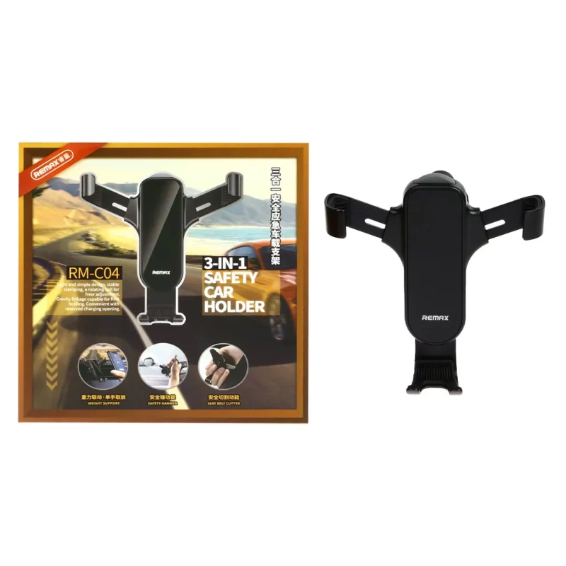 هولدر گوشی موبایل دریچه کولری Remax مدل RM-C04 - مشکی - تصویر 2