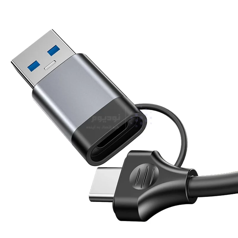 هاب 5 پورت Yesido USB Type-C مدل HB20 100W - خاکستری (گارانتی شش ماه تعویض نیکان همراه) - تصویر 4