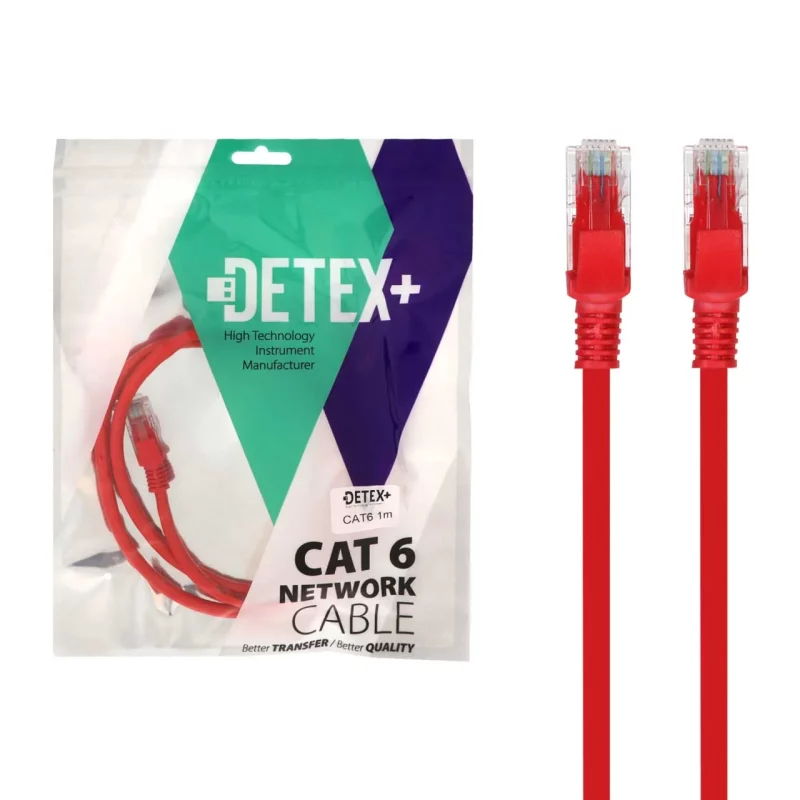 کابل شبکه 1 متری DETEX+ Cat6 - تصویر 2