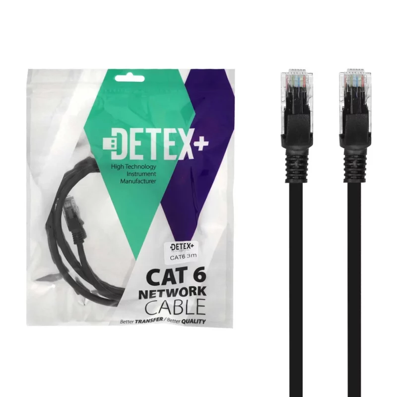 کابل شبکه 3 متری DETEX+ Cat6 - تصویر 2