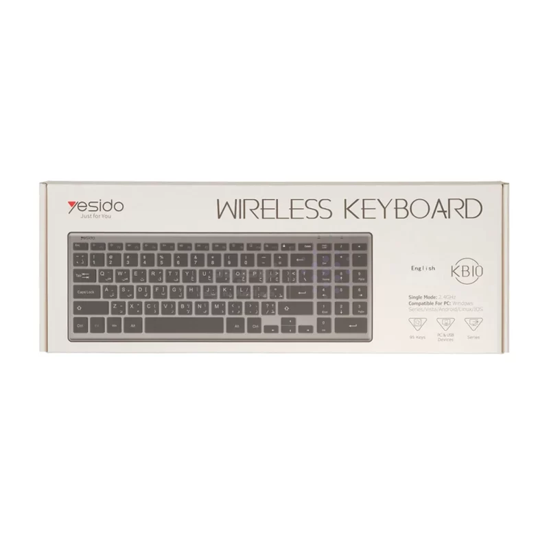 کیبورد بی سیم Yesido مدل KB10 - بژ (گارانتی شش ماه تعویض نیکان همراه) - تصویر 4