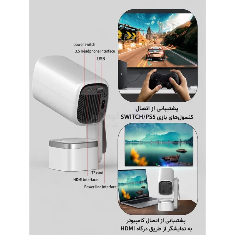 ویدئوپروژکتور Beniuse مدل BE-VP19 - سفید - تصویر 10