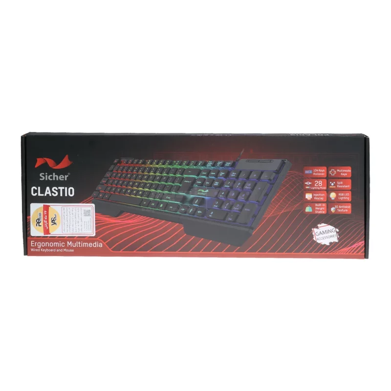 کیبورد باسیم گیمینگ Sicher مدل Callisto - مشکی - RYL - تصویر 6