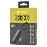 هاب 4 پورت Eleven USB2.0 مدل H201 - مشکی - تصویر 5