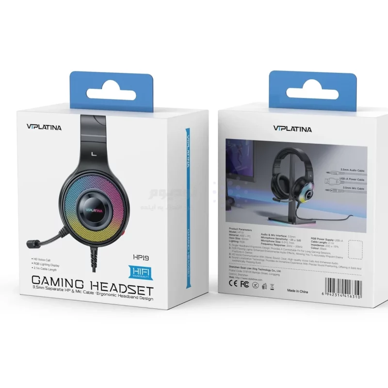 هدفون باسیم گیمینگ VIPLATINA مدل HP19 - مشکی (گارانتی شش ماه تعویض نیکان همراه) - تصویر 6