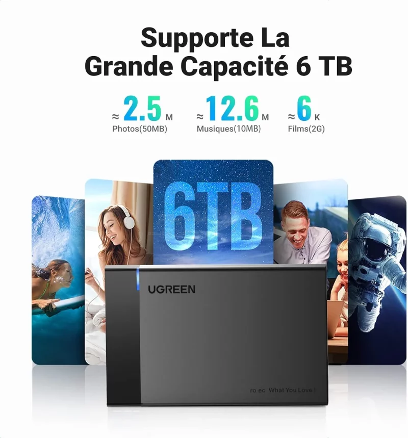 باکس هارد UGREEN USB3.0 مدل US221-30848B - مشکی (گارانتی 18 ماهه آسان پیشرو) - تصویر 3
