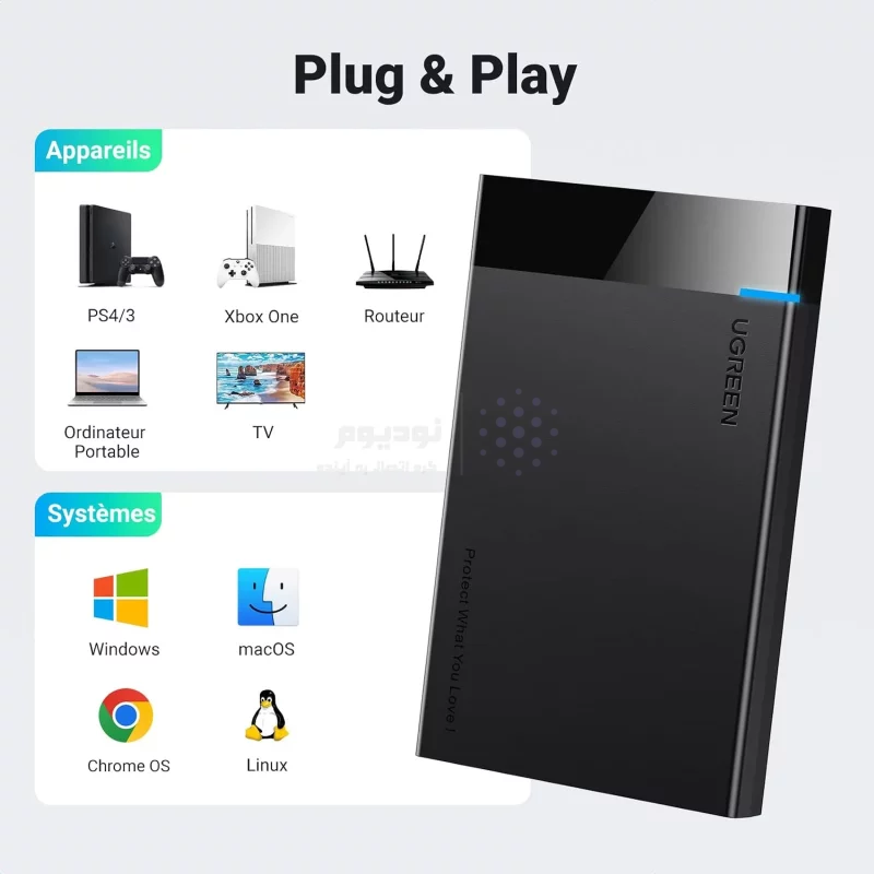 باکس هارد UGREEN USB3.0 مدل US221-30848B - مشکی (گارانتی 18 ماهه آسان پیشرو) - تصویر 9