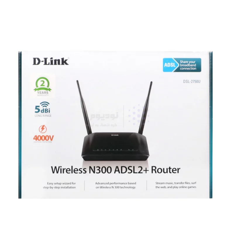 مودم D-link 2750u Wireless N 300 ADSL2+ Modem Router - مشکی - تصویر 5