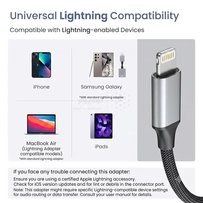 تبدیل Lightning به جک 3.5 میلیمتری مدل GJ-008 - خاکستری - ASP (گارانتی شش ماهه آروین) - تصویر 3