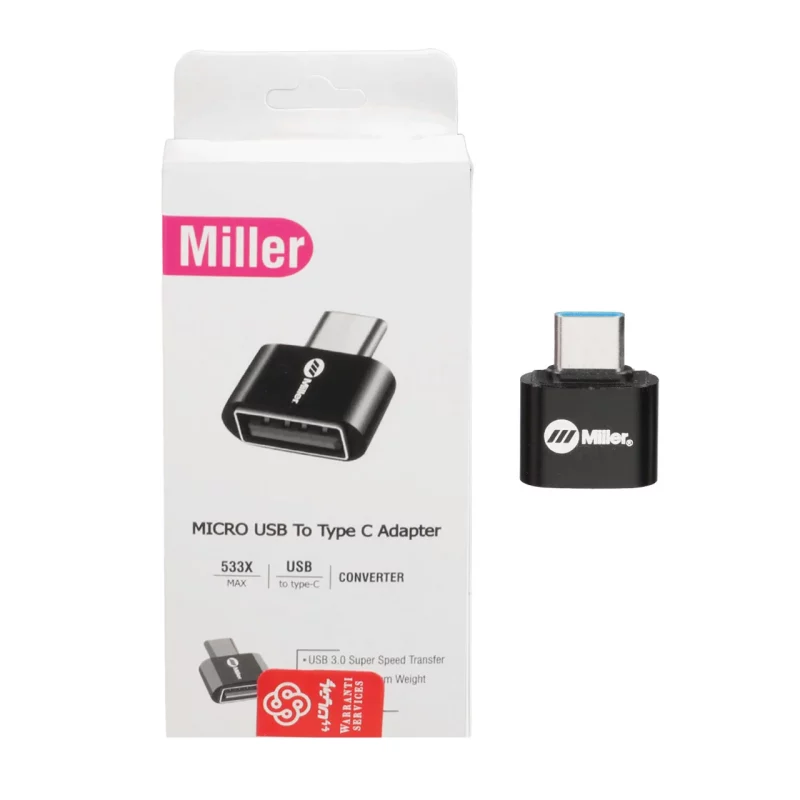 تبدیل Miller OTG USB To Type-C مدل MO-203 - مشکی (گارانتی پارتیان پایا) - تصویر 2