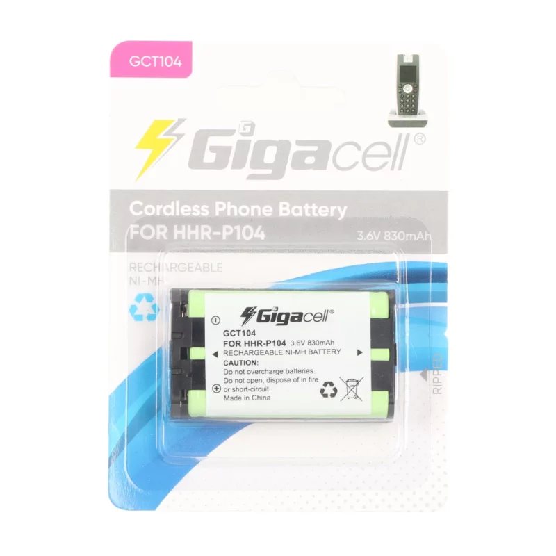 باتری تلفن بی سیم قابل شارژ Gigacell مدل HHR - P104 با ظرفیت 830mAh - تصویر 2
