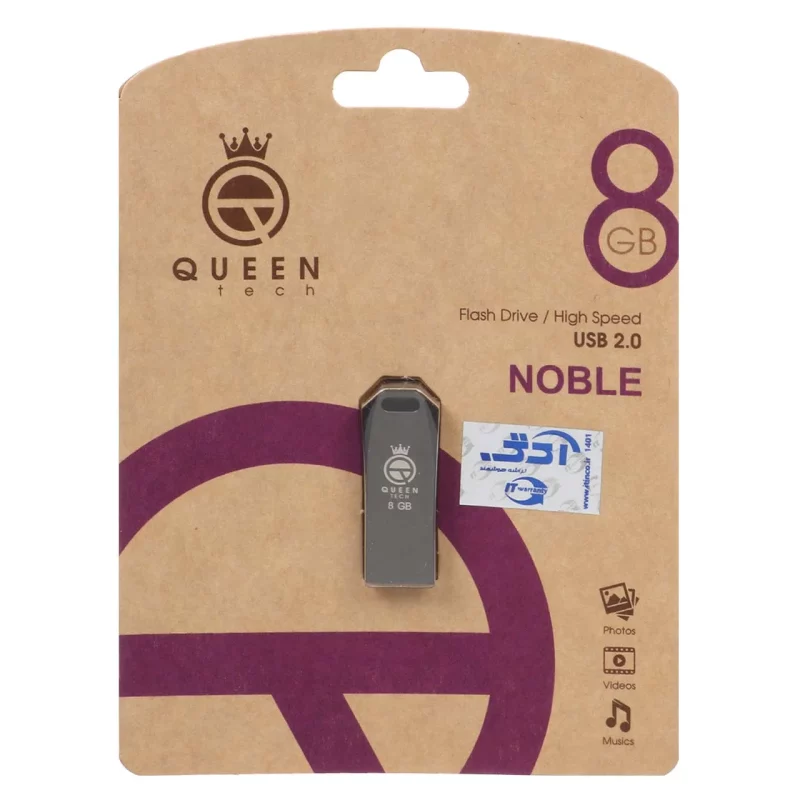 Queen Noble USB2.0 Flash Memory-8GB مشکی (گارانتی مادام العمر شرکت آی تین) - تصویر 2