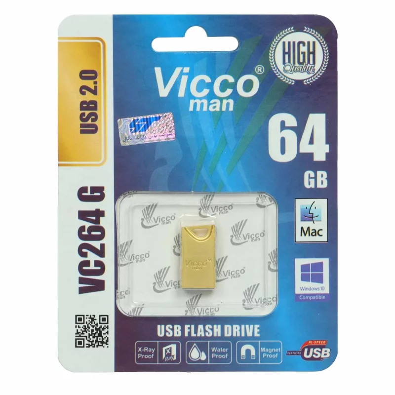 Vicco man VC264 G USB2.0 Flash Memory-64GB طلایی - تصویر 2