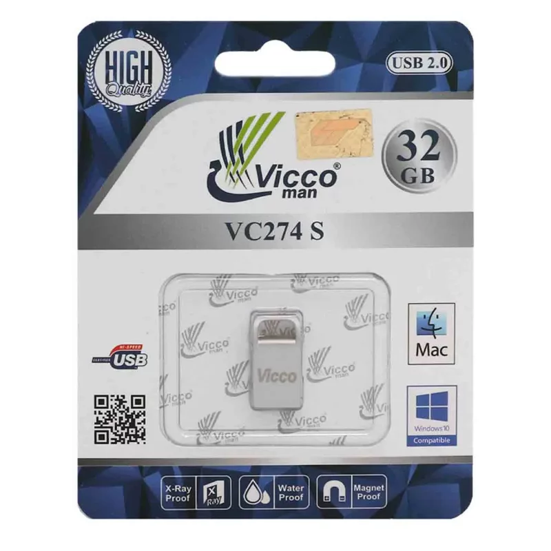نقره ای Vicco man VC274 S USB2.0 Flash Memory-32GB - تصویر 2