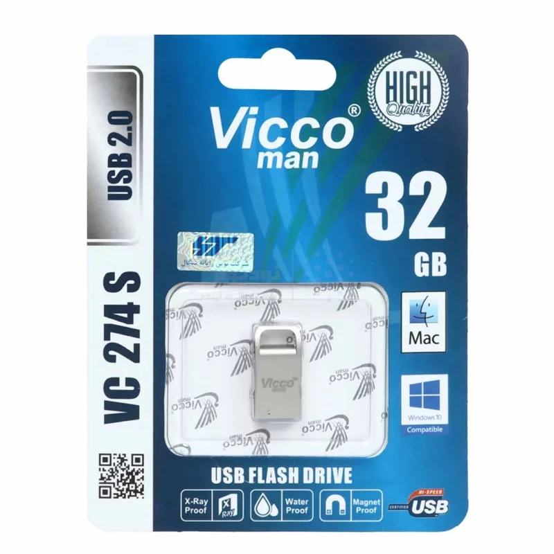 نقره ای Vicco man VC274 S USB2.0 Flash Memory-32GB - تصویر 3