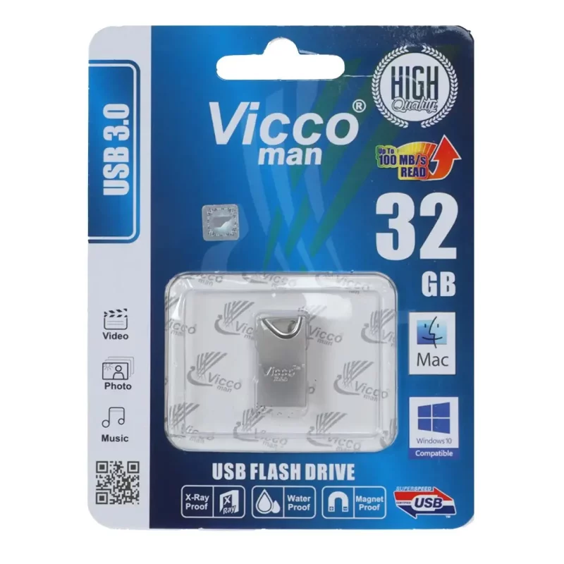 فلش مموری Vicco man مدل VC364 USB3.0 ظرفیت 32GB - نقره ای (گارانتی مادام‌العمر رایانه نوین سگال) - تصویر 2