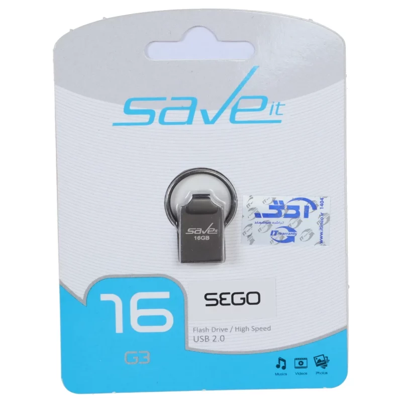فلش مموری Save it USB2.0 مدل Sego ظرفیت 16GB - خاکستری (گارانتی مادام العمر آی تین) - تصویر 2