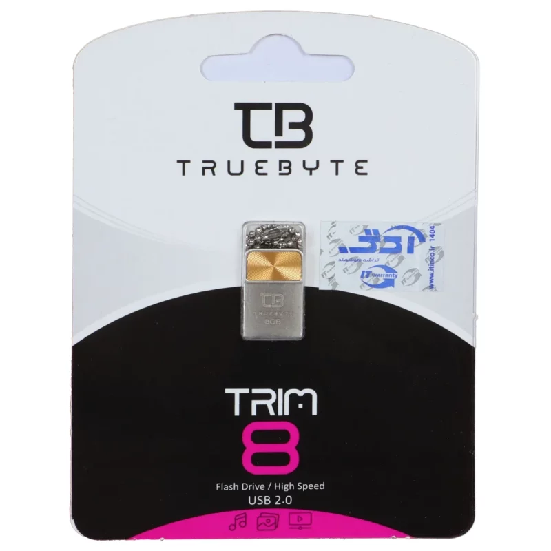 فلش مموری TRUEBYTE USB2.0 مدل TRIM ظرفیت 8GB - نقره ای طلایی (گارانتی مادام العمر شرکت آی تین) - تصویر 2