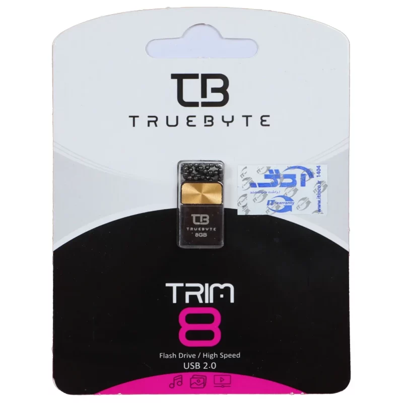 فلش مموری TRUEBYTE USB2.0 مدل TRIM ظرفیت 8GB - مشکی طلایی (گارانتی مادام العمر شرکت آی تین) - تصویر 2