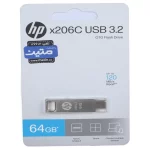 فلش مموری HP USB3.2 Type-C مدل x206C ظرفیت 64GB - نقره ای (گارانتی متین)
