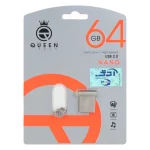 Queen NANO USB2.0 Flash Memory-64GB نقره ای (گارانتی مادام العمر شرکت آی تین)