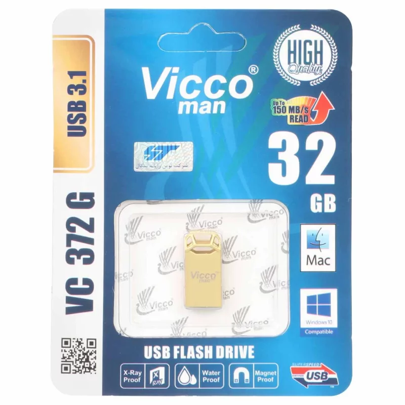طلایی Vicco man VC372 G USB3.1 Flash Memory - 32GB - تصویر 2