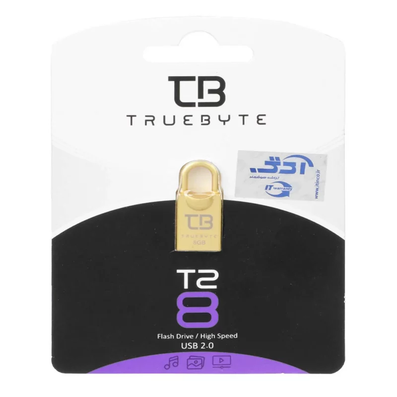 TRUEBYTE T2 USB2.0 Flash Memory-8GB طلایی (گارانتی مادام العمر شرکت آی تین) - تصویر 2
