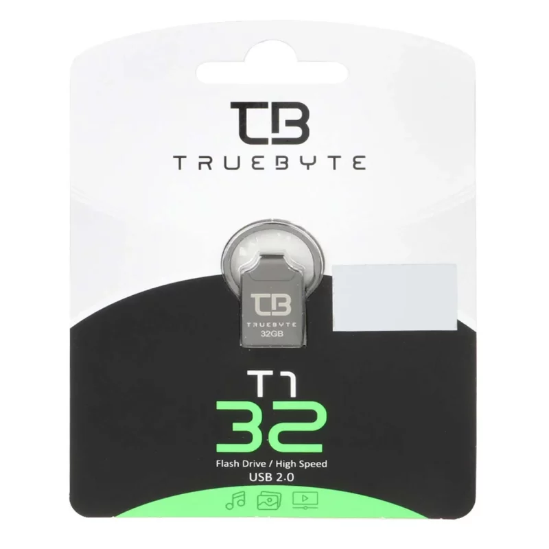 TRUEBYTE T1 USB2.0 Flash Memory-32GB مشکی (گارانتی مادام العمر شرکت آی تین) - تصویر 2